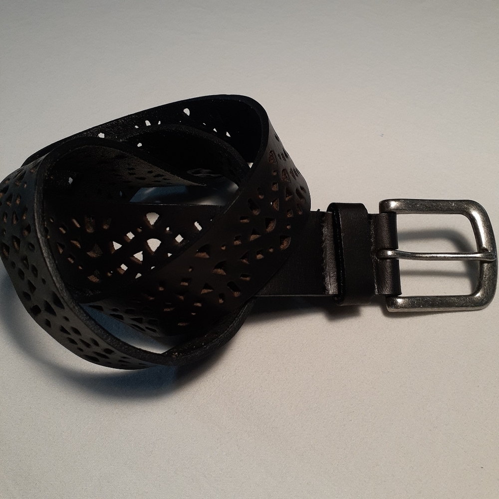 Perforated leather belt